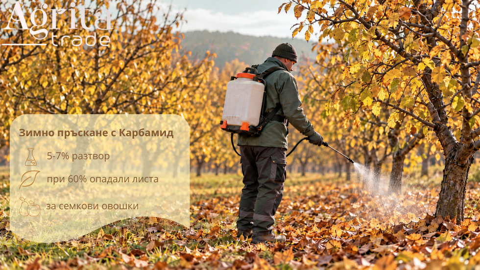 Зимно пръскане на овошки с карбамид